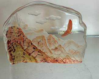 Mats Jonasson Crystal Eagle Sculpture
