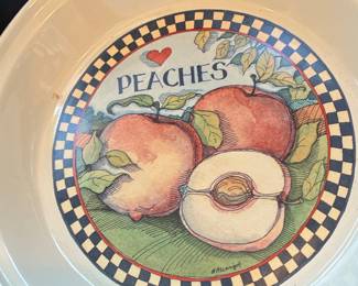 Certified International Susan Winget Harvest Fair Peaches Pie Plate