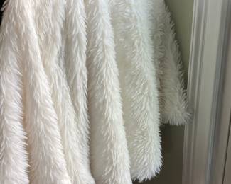 White Shaggy Faux Fur Jacket
