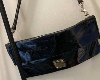 Dooney & Bourke Black Patent Leather Clutch/Crossbody Bag