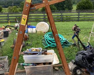Vintage Wooden A-Frame Ladder