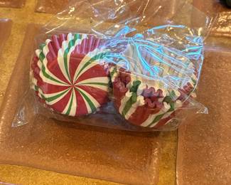 Vintage Peppermint Swirl Christmas Cupcake Liners