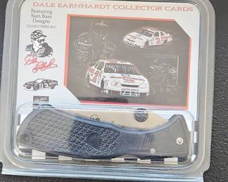 Dale Earnhardt Frost Cutlery Knife and Sam Bass Collector Card Set