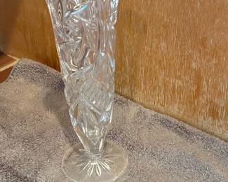 Bohemia Czech Republic Cut Crystal Bud Vase