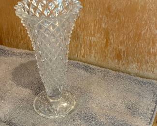 Princess House Diamond Cut Crystal Vase
