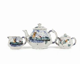 Delft Blue Style Hand-Painted Tea Set
