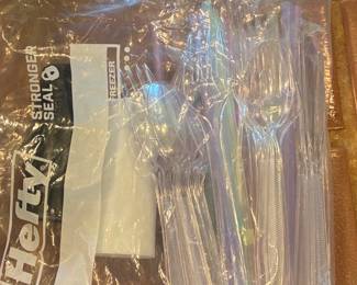 Assorted Disposable Utensils and Straws with Lint Roller Refill
