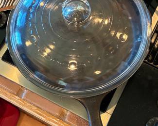 Wagner Ware 11 3/4 Inch Cast Iron Skillet with Glass Lid