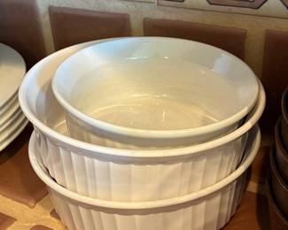 CorningWare French White Ribbed Ramekins/Soufflé Dishes