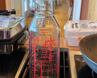 Vintage Glass Marinade/Dressing Shaker Bottle with Recipes