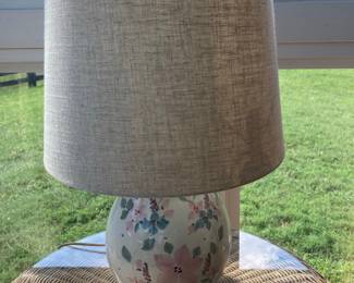 Vintage Hand-Painted Floral Ceramic Table Lamp