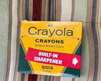 Vintage Crayola 64-Count Crayon Box with Built-in Sharpener