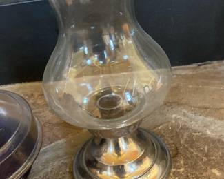 Silver-Plated Hurricane Candle Lamp