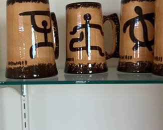 Fisherman Hawaii Petroglyph Ceramic Mugs