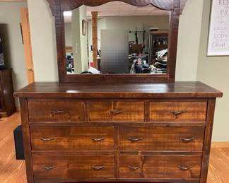 Troyer Ridge Rustic Wood Dresser with Mirror
