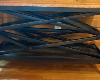 Faux Adjustable Scissor Lift Console Table