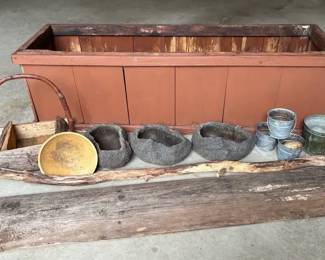 Rustic Planters and Wood Decor
