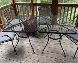 Metal Patio Tables, Chairs, and Cushions