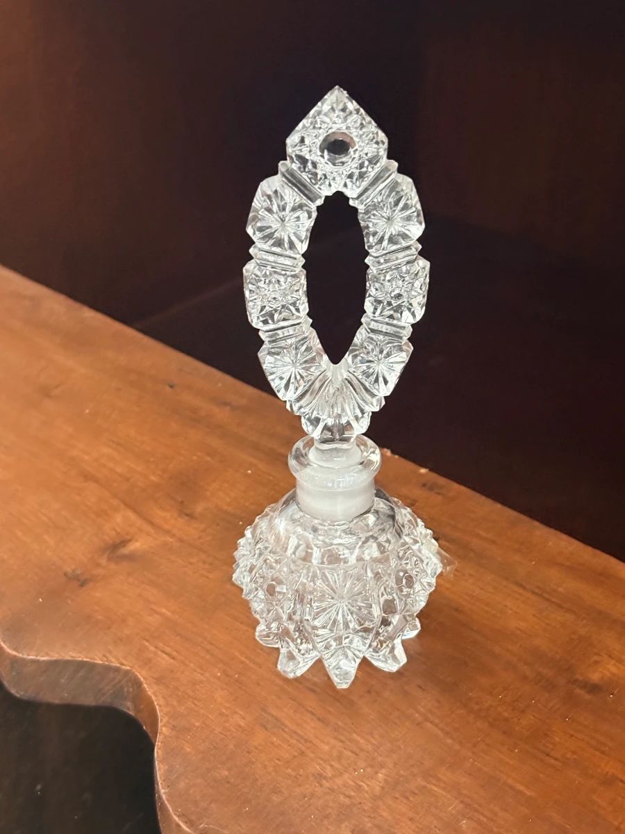 Pressed Clear Glass Vanity Perfume Bottle