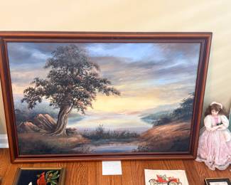 Original Oil On Canvas Landscape Painting By Mildred Hartsfield of "The Lemon Tree" in Columbia, TN