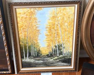 "Deer Crossing" Oil on Canvas Landscape Painting