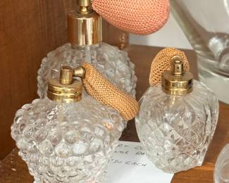 Mid-Century Clear Glass Perfume Bottles