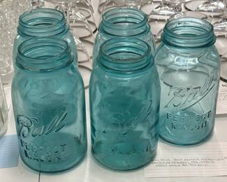 Aqua Blue Ball Perfect Mason Jars (1910-1930s)