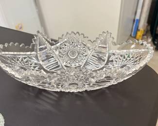 Antique American Brilliant Period Cut Glass Ice Cream Tray (1876 to 1916)