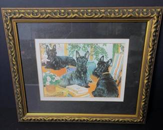 190 10x12framedprintofthreescottiedogs