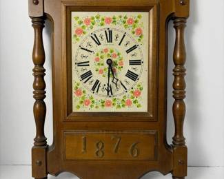 168 barwickfloralwallclockwith1876moti