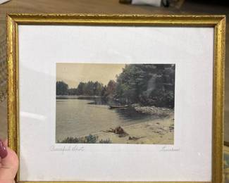 251 vintagelakesceneartingoldtonedfra
