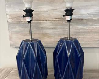 428 pairofworldmarketblueglazedceramic