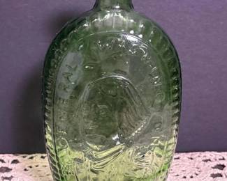 390 greenglasswashingtoneagleflaskbottl
