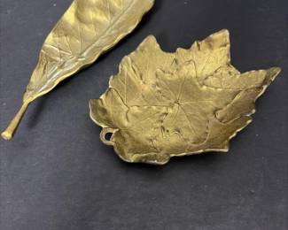 177 pairofbrassleafdishes
