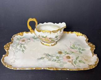 035 limogesfloralporcelaintrayandcreame