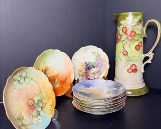 329 handpaintedfloralmotifporcelainpitc