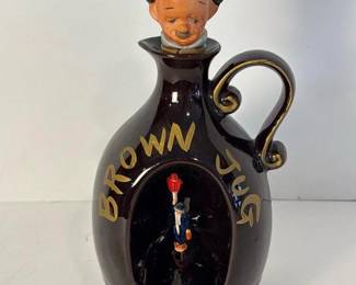 109 noveltybrownjugceramicdecanterwith