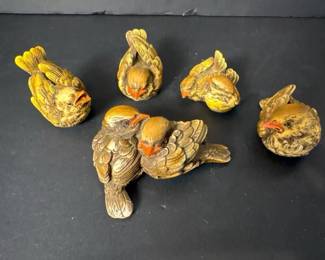 207 setoffivehandpaintedgewibirdfigur