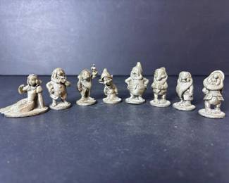 087 eightminiaturepewtersnowwhiteandse