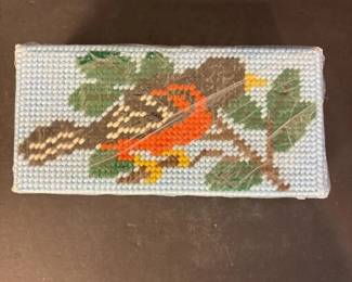 105 handmadeneedlepointyarndoorstopwith