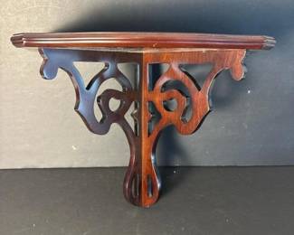 152 woodenwallshelfwithscrollworkmahoga