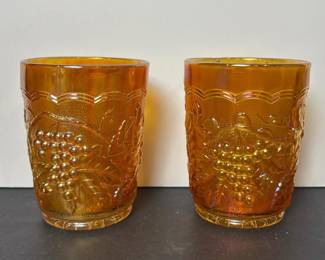 039 pairofambercarnivalglasstumblers