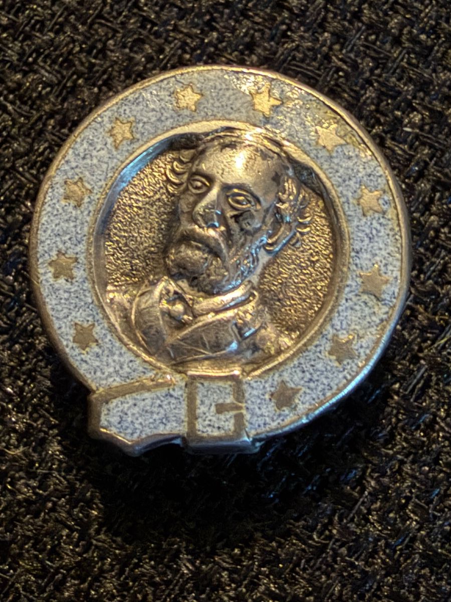 “Identified Confederate Veteran Association of Kentucky Membership Lapel Stud — Charles Mills, 2nd Kentucky Cavalry, Morgan’s Command — circa 1890s.”