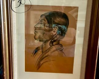 Barbara Latham. Native American Indian. Charcoal.