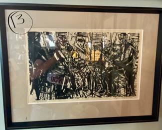 Stephen Magada. (1926-1971). String Quartet 17/24. Lithograph.