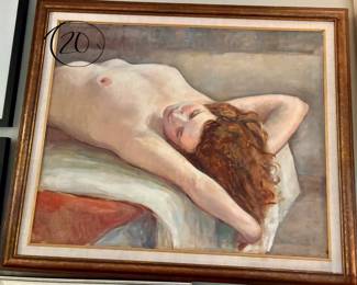 Constance Forsyth. Nude Woman on Bed. Oil on canvas.