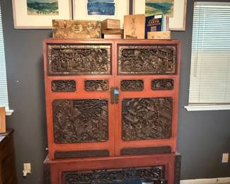 Vintage Asian carved furniture