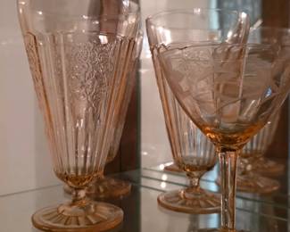 Pink Depression glass 