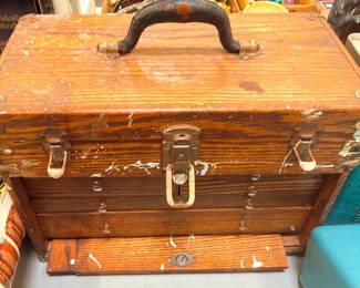 Vintage Wooden Tool Box