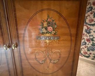 Handpainted doors of armoire